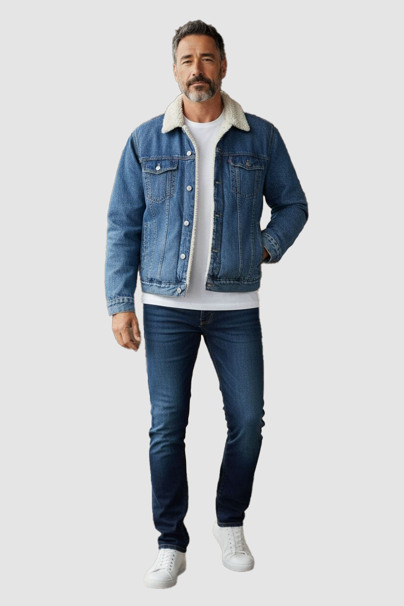 Mens Denin Furr jacket