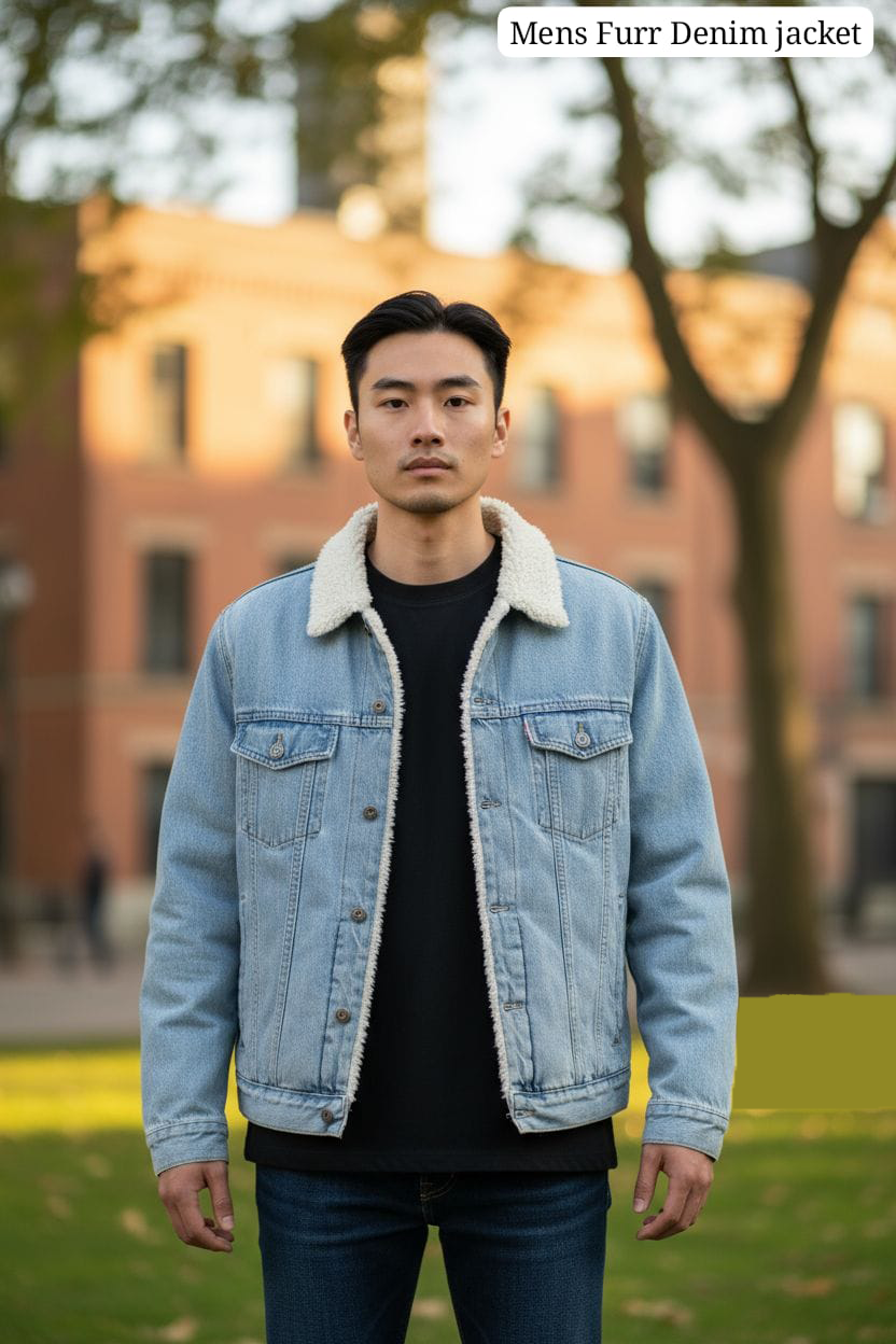 Mens Denin Furr jacket