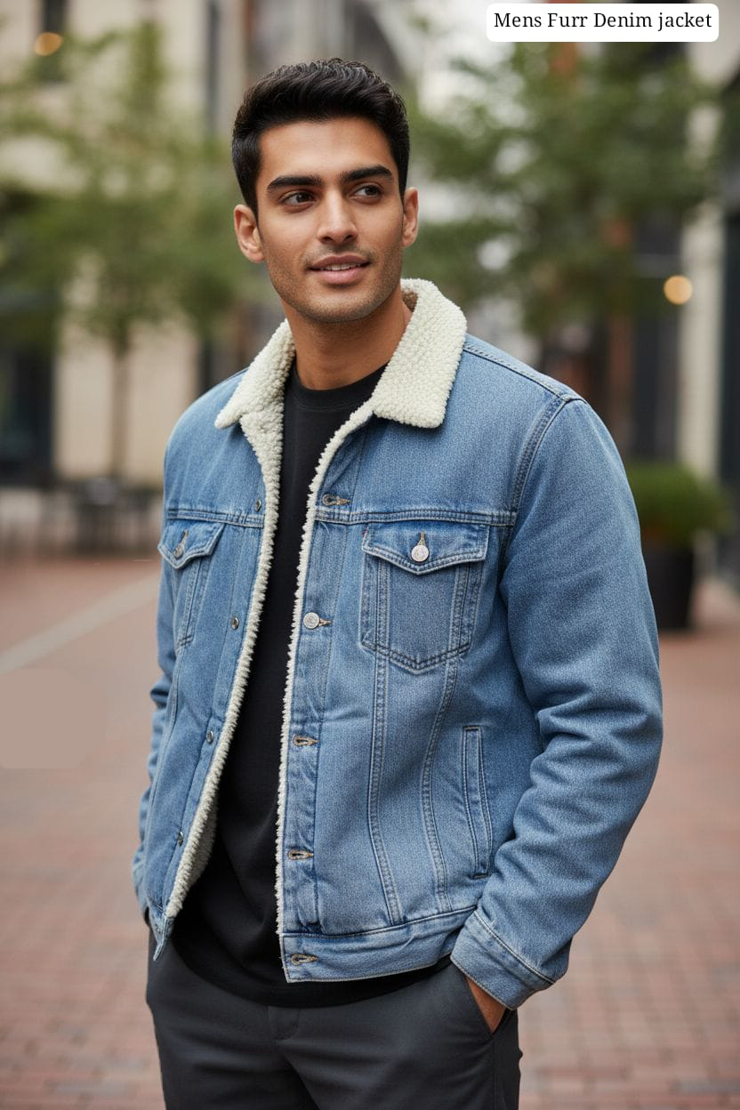 Mens Denin Furr jacket