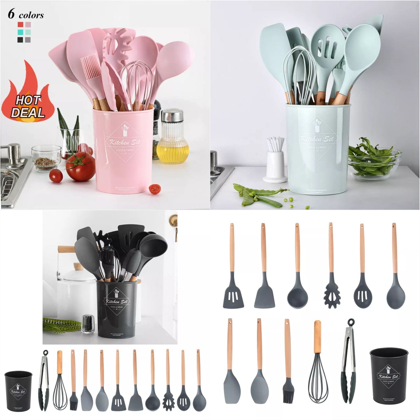 Silicone Utensils – 12pcs Premium Kitchen Set