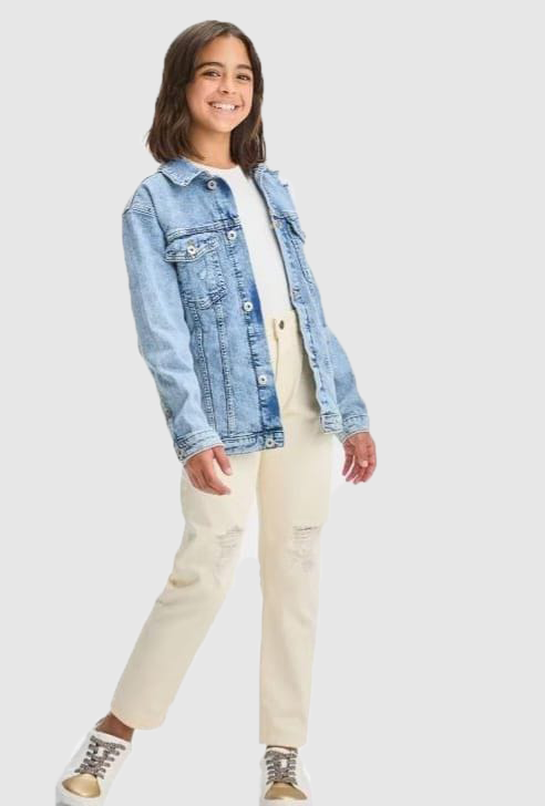 girls and ladies denim jacket Ribbed style