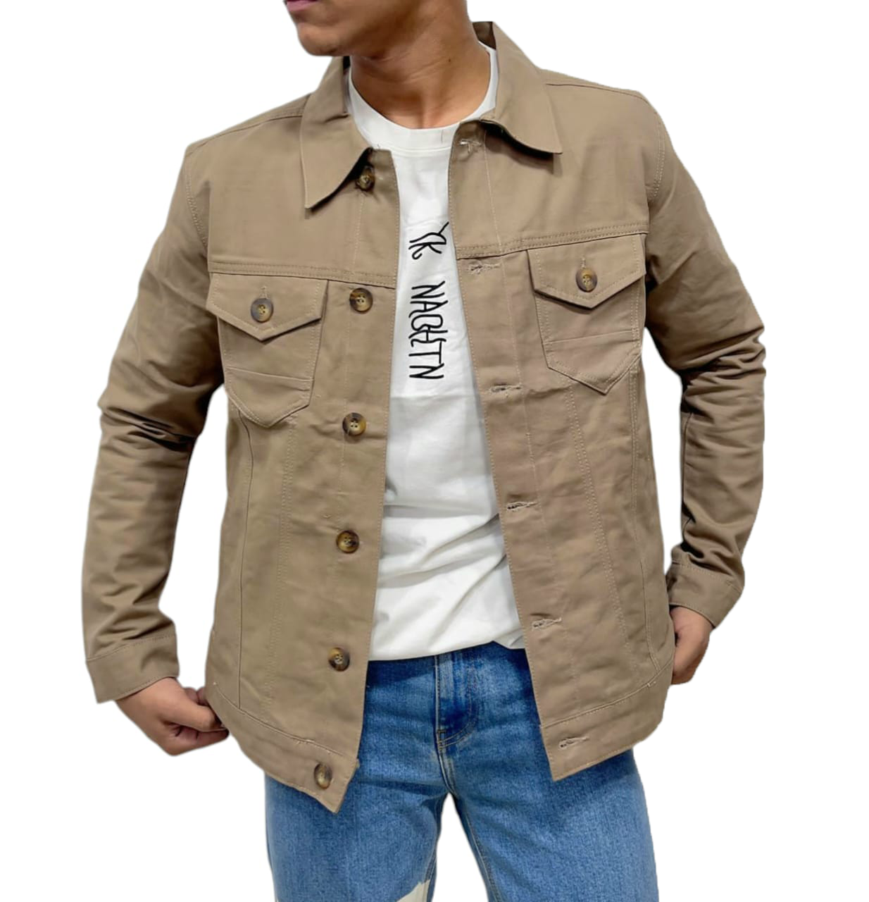 Gents Cotton denim jacket Full stretchable