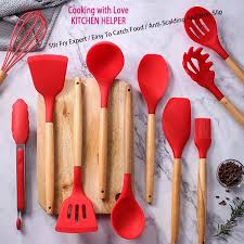 Silicone Wooden Spoon Set 12 pcs