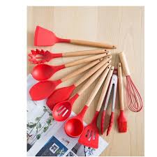Silicone Wooden Spoon Set 12 pcs